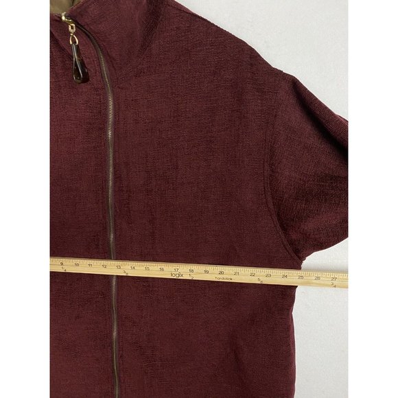 Mycra Pac Designer Reversible trench coat Burgundy/Bronze haze green - Picture 11 of 13